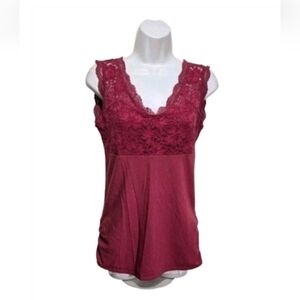 Maurices Lace Panel Trim Empire Babydoll Top Tank M 90s Y2K Grunge Whimsigoth 47